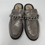 Free People  Vida Silver Metallic Chain‎ Leather Mules EU 36 Women’s Size 5.5-6 Photo 4