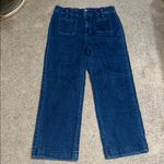 Talbots Wide Leg Denim Trouser Jean Patch Pockets Clara Dark Wash Blue 14 Photo 1