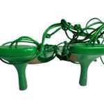 ZARA TIE STRAP HEELED SANDALS Faux Leather Strappy Ankle Lace Up US 7.5 EU 38 Photo 6