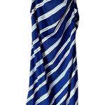 Mango MNG Summer Bare Shoulders Blue Stripe Dress size 14 Photo 8