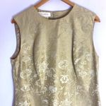 Escada vintage gold jacquard silk blend sleeveless shift dress Size L Photo 1