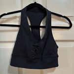 Aerie Women’s offline by  racerback sports bra ribbed tie design gray size small Photo 0