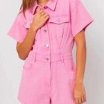 Le lis  Pink Denim Romper Photo 0