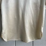 Adam Lippes  Silk Tie Neck Blouse Button Down Short Sleeves Butter Yellow Size S Photo 6