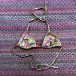 Wild Fable GLITTER FLOWER TRIANGLE HALTER BIKINI TOP Photo 2