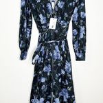 Marchesa Notte Indigo Midi Dress Long Sleeve Zip Photo 2