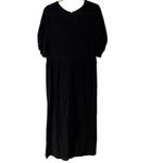 ASOS Curve Black Ruched V Neck Zip Close Cropped Jumpsuit Size 14 Photo 1