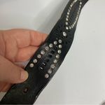 Genuine Leather belt studded with gems women’s size medium bling western cowgirl Brown Photo 3