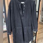 Madewell  Denim long sleeve mini dress Patch Pocket Popover Shirt charcoal dark Photo 5