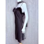 Vintage metallic jump midi body con dress with feathers and Shaw / belt scarf md Black Size M Photo 8