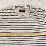 Lucky Brand  Tee Shirt crew neck short sleeves cream blue stripes Size Medium Photo 6