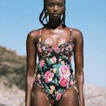 For Love & Lemons ππ Rosewater One-Piece Swimsuit ~ Floral Print Small S NWT Photo 2