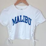 White Crop Top MALIBU print size m Size M Photo 0