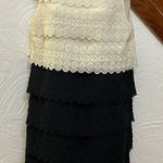 Joie  white & black tiered eyelet dress M Photo 0