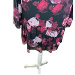 BCBGeneration  Two Tiered A-Line Dress Black Floral bell sleeve long sheer Photo 4
