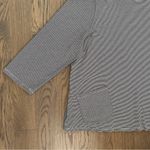 J.Jill PureJill Cotton Long Sleeve Mock Neck Striped Top Black White Petite L Photo 6