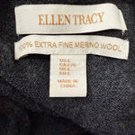 Ellen Tracy Merino Wool Gray Belted Cardigan Sweater Women’s L Photo 8