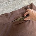 Texture Clothing Skirt Womens Small Brown Hemp Cotton USA Stretch Midi Knee Photo 1