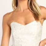 Lulus Wild About the Party Ivory Leopard Jacquard Strapless Mini Dress Size Smal Photo 3