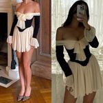 House Of CB ‎ 'Alana' Black & Cream Off Shoulder Dress NWOT size S Photo 1