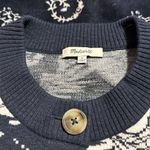 Madewell Navy Blue & White Broadway Cardigan Sweater in Tropical Vacation Sz m Photo 2