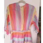 Tara Jarmon Rainbow Stripe Midi Dress Small Dopamine Dressing Parisian Pastel Pink Photo 6