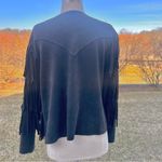 Vocal  Black Fringe Faux Suede Jacket Photo 10