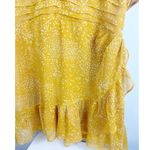 EXPRESS Womens Yellow Short Sleeve Dress Ruffle Bottom Small Dot Pattern XL Photo 1