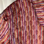 Coldwater Creek XL Silk Blend Jacket Vertical Striped Purple Orange Red Photo 4