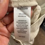 Happily Grey Khaki Linen Blend Cream Wide Leg Cargo Pants Sz L Size L Photo 5