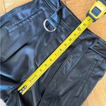 Babaton Aritzia Mayne Black Vegan Leather Pleated Pants w/ Belt, Sz 4 EUC Photo 11