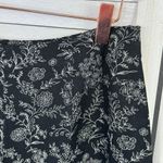 Charter Club Floral Print Linen Blend Capri Pants Black White Size 10 Photo 2