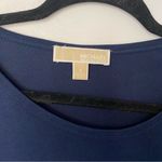 Michael Kors  Navy Blue Short Sleeve T Shirt Asymmetrical Pocket Roll Tab Small S Photo 2