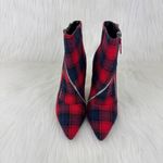 Qupid Women's  Wink Plaid Zipper Accent Ankle Booties Size 9 Red Photo 6