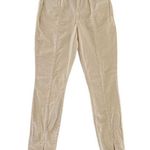 L'Agence Women's Cream High Rise Ankle Slit Velvet Pants Size 25 Photo 0