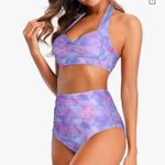 Amazon Tie Dye High Waisted Halter Bikini Swimsuit Photo 7