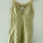 Reformation  Kaya Lace Linen Sleeveless Mini Dress in Dried Herbs 6 Photo 3