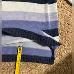 Jeanne pierre () Vintage Quarter Sleeve Cool Tones Striped Sweater: Size Large Photo 7