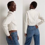 Madewell Top Denim Pleated Cropped Button-Up Shirt Long Sleeve XXS NWT New Photo 2