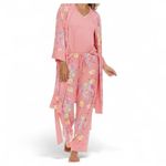 Flora Nikrooz NWT  Women's Super Soft 3 Piece Pajama Sleep Set Pink S Photo 4