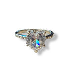 Diamond Heart CZ Engagement Wedding Silver Ring Size 6 Photo 0