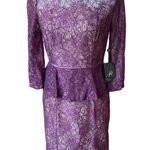 Adrianna Papell Plum Lace Peplum Dress Women's Size 4 Cocktail Holiday NWT $180 Photo 0