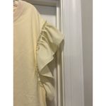 Cream Ruffle Cap Sleeve Knit Blouse Top Women Size XL Minimalist Preppy Whimsy Photo 2