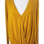 A New Day  Mustard Gold Draped Front Knit Top Size XL Mustard Top Photo 0