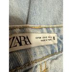 ZARA Women's Blue Light Wash High Rise Distressed Tapered Leg Denim Jeans Size 2 Photo 3