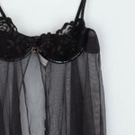 Victoria's Secret  Womens Sheer Babydoll Lingerie Size 36C Black Leather Trim Sexy Photo 1