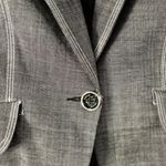 Bebe  Blazer 8 Gray White Stitch Italian Luxe Modern Career Edgy Professional NWT Photo 4