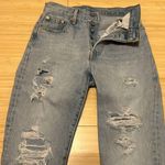 Levi's 501 Original Fit Jeans in Light Indigo Destructed size 25w x 30L Photo 5