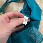 Teal Bikini Set with Gold Accents halter tie small Blue Photo 2