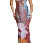 Juliana Nalu Sexy Strapless Tube Maxi Dress Pink Size 4 Photo 2